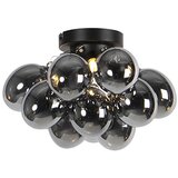 QAZQA Smart plafondlamp zwart met smoke glas 3-lichts incl 3 Wifi G9 - Uvas | Shoptok.si
