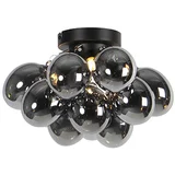 QAZQA Smart plafondlamp zwart met smoke glas 3-lichts incl 3 Wifi G9 - Uvas