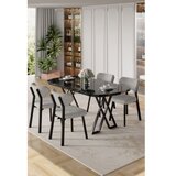 Hanah home Set trpezarijskog stola i stolica (5 delova) Axton Black Marble Grey | Eponuda.com