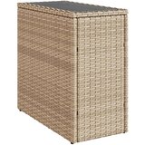  Vrtni stol sa staklenom pločom bež 58x27 5x55 cm od poliratana | shoptok.hr