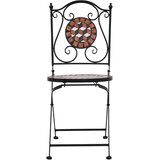  3-dijelni mozaični bistro set s keramičkim pločicama boje cigle | shoptok.hr
