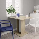  Blagovaonski stol bijeli i boja hrasta 80x80x75 cm od iverice Cijene