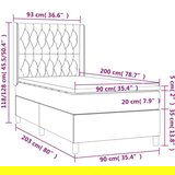 Box spring postelja z vzmetnico svetlo siva 90x200 cm žamet, (20790975) | Shoptok.si