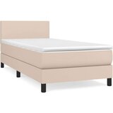  Box spring postelja z vzmetnico kapučino 100x200cm umetno usnje, (20725532) | Shoptok.si