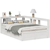 vidaXL Knjižna postelja brez vzmetnice bela 160x200 cm trdna borovina | Shoptok.si