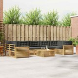  Set vanjskih sofa 8 kom. Bijela i antracit Čvrsto drvo akacije | shoptok.hr