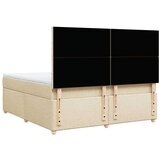 vidaXL Box spring postelja z vzmetnico krem 180x200 cm blago, (21306120) | Shoptok.si