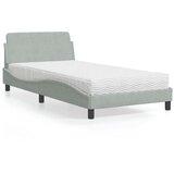  Krevet s madracem Dover svjetlosivi 100x200 cm baršunasti | shoptok.hr