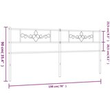  Metalno uzglavlje crno 193 cm | shoptok.hr