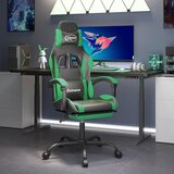  Igraća stolica od umjetne kože s osloncem za noge Crna i zelena | shoptok.hr
