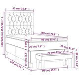Box spring krevet s madracem svjetlosivi 90x190 cm od tkanine | shoptok.hr