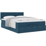  Ottoman krevet s madracem tamnoplavi 140x200 cm baršun | shoptok.hr