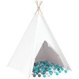 vidaXL Dječji Teepee šator s torbom breskve i lopticama bijela | shoptok.hr