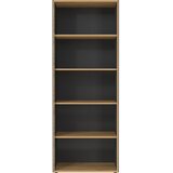 Germania Antracitno siva/u prirodnoj boji biblioteka u dekoru hrasta 75x196x40 cm Podium – | shoptok.hr