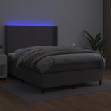  box spring s madracem LED sivi 140x200cm od umjetne kože | shoptok.hr