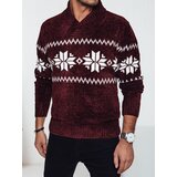 DStreet Sweter męski w śnieżynki bordowy Cijene