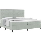 vidaXL Box Spring Krevet s Madracem Svjetlosiva 200x200 cm Baršun | shoptok.hr