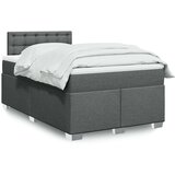 vidaXL Box spring postelja z vzmetnico temno siva 120x190 cm blago, (21308954) | Shoptok.si