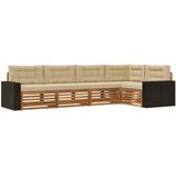  Set vanjskih sofa 5 pcs Prirodna i bež 331 x 172,5 x 73 cm | shoptok.hr