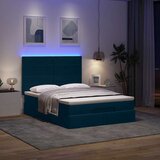  Otomanski krevet s madracem&LED tamnoplavi 140x190cm baršunasti | shoptok.hr