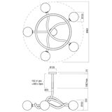  Redo 01-3258 - Luster na šipci CONFUSIO 5xE14/28W/230V prečnik 96 cm zlatni | Eponuda.com