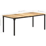  Blagovaonski stol 180 x 90 x 76 cm od grubog drva manga | Eponuda.ba