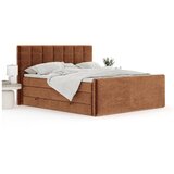 Maison de Rêve Narančasti boxspring krevet s prostorom za odlaganje 140x200 cm Ava – | shoptok.hr