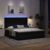 vidaXL Otomanski posteljni okvir z vzmetnicami črn 200x200cm žamet | Shoptok.si