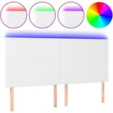 Maison Chic led posteljno vzglavje - vzglavna omarica - nočna omarica belo 200x5x118/128 cm umetno usnje, (21709488) Cene
