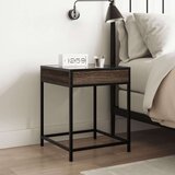 vidaXL Noćni ormarić s beskonačnim LED boja smeđeg hrasta 40x40x51 cm | shoptok.hr