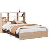 vidaXL Krevet s regalom za knjige bez madraca 150 x 200 cm od borovine | shoptok.hr
