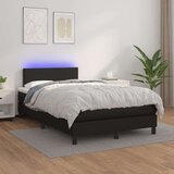  Box spring s madracem LED crni 120x200cm od umjetne kože Cijene