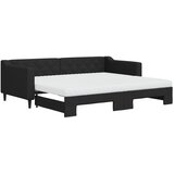  Dnevni krevet na razvlačenje s madracima crni 90x200 cm tkanina | shoptok.hr