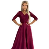 Numoco Elegant long maxi dress with lace neckline | shoptok.hr