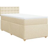 Krevet s oprugama i madracem krem 100 x 200 cm od tkanine | shoptok.hr
