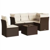  6-dijelni set vrtnih sofa od poliratana s jastucima smeđi | shoptok.hr