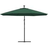  Konzolni vrtni suncobran LED s metalnim stupom 350 cm zeleni | Eponuda.com