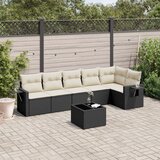 vidaXL 7-dijelni set vrtnih sofa od poliratana s jastucima crni | shoptok.hr