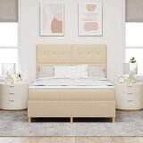  LED Box Spring Krevet s madracem Krema 160 x 200 cm tkanina | shoptok.hr