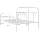 Metalni okvir kreveta uzglavlje i podnožje bijeli 120x190 cm | shoptok.hr