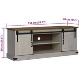 vidaXL TV omarica HALDEN 2 drsna vrata bela 150x40x60 cm masivni les | Shoptok.si
