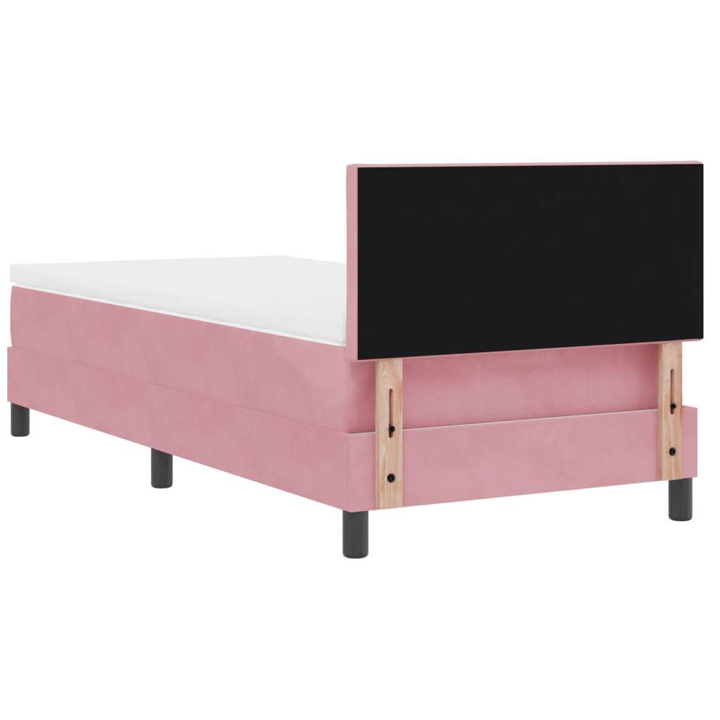 vidaXL Box Spring Postelja z Vzmetnico Roza 90x200 cm Žamet | Shoptok.si