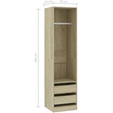 vidaXL Garderobna omara s predali sonoma hrast 50x50x200 cm iverna pl., (20621430) | Shoptok.si