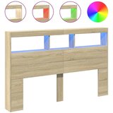 Ormarić za uzglavlje s LED svjetlima boja hrasta 160x17x102 cm | Eponuda.com