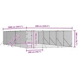 Vanjski kavez za pse srebrni 6 x 10 x 2 m od pocinčanog čelika | shoptok.hr