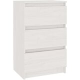 vidaXL Nočna omarica bela 40x29,5x64 cm trdna borovina | Shoptok.si