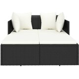 LEŽAJ za sunčanje s jastucima crni 182 x 118 x 63 cm poliratan | Eponuda.ba
