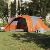  Kupolasti obiteljski šator 6 osoba sivo-narančasti vodootporni Siva 494 x 370 x 190 cm | Shoptok.si