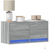 vidaXL Stenska TV omarica z LED lučkami siva sonoma 80x31x38 cm Cene