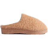 Shelvt Slip-on slippers with fur brown | Shoptok.si